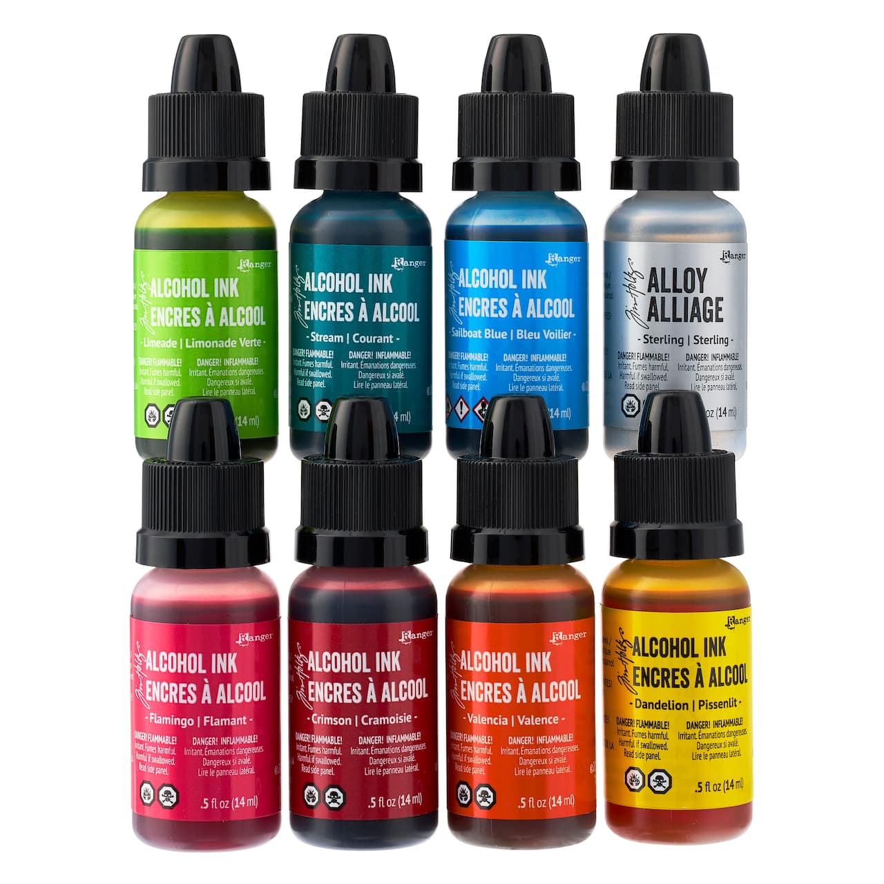 Tim Holtz® Greens & Blues 8 Colour Alcohol Ink Set